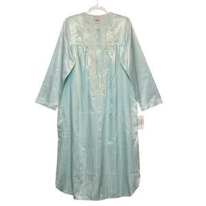 Miss Elaine Classics Light Blue Long Sleeve Lace Nightgown NWT Size L